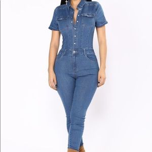 FashionNova Denim Jumpsuit